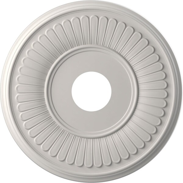Ekena Millwork Berkshire PVC Medallion (Canopies up to 7"), 16"OD x 3 1/2"ID x 1"P, UltraCover Satin Blossom White CMP16BEGBW - main